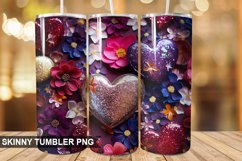 3D Valentine's Day Tumbler Design | Sublimation Wrap 20 Oz Product Image 1
