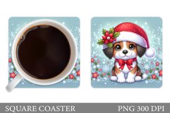 Christmas Dog Coaster. Christmas Coaster Sublimation Product Image 1