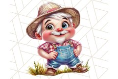 Kids Farm Clipart, Cute Farmer and Farm Animal PNG Product Image 3
