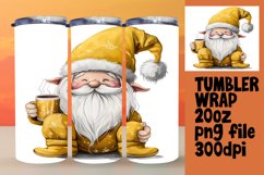 Holiday Gnome 20oz Watercolor Tumbler Wrap Sublimation Product Image 1