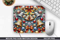 Flowers Mouse Pad Sublimation, Christmas Mouse Pad PNG Product Image 1