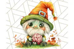 Spooky Cute Halloween Gnome PNG Clipart, Witch Ghost Bat Product Image 5