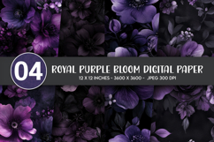Royal Purple Bloom Digital Paper Product Image 1