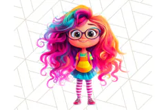 Cute Girl Clipart PNG, Playful Character Illustration Product Image 5