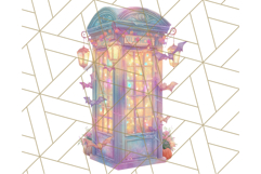 Pastel Halloween Town PNG Clipart, Spooky Shops &amp; Homes Png Product Image 5