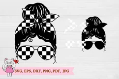 Race Life Messy Bun PNG File, Sublimation Designs svg Product Image 2
