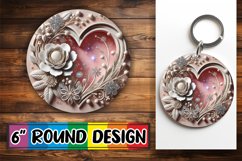 Sweet Round Ornaments Design, 3D Heart Product Image 1
