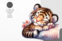Tiger clipart, Tiger sleeping clipart, Cute animals Product Image 1