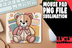 Enchanted Mouse Mat Sublimation Style, Cute Bear Product Image 1