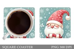 Cute Gnome Coaster Design. Christmas Coaster Sublimation Product Image 1