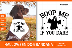 Funny Halloween Dog Bandana Quote SVG | Boop Me If You Dare Product Image 1