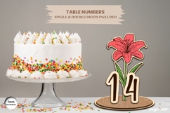 Lily Table Numbers Laser Cut | Glowforge | SVG Product Image 3