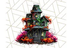 Haunted Houses Clipart PNG, Spooky Halloween Homes Product Image 5