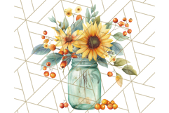 Fall Mason Jar Flowers PNG Clipart Product Image 5