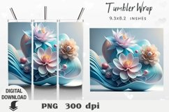 Fowers 3D Tumbler Wrap, tumbler desig, 3d sublimation Product Image 1