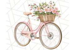 Bicycle with Flowers PNG, Pastel Spring Floral Bike Clipart Product Image 5
