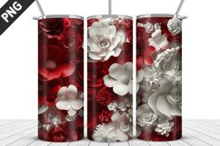 3D Flowers Tumbler Wrap | Sublimation Design | Tumble PNG Product Image 2