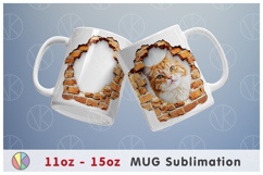 3D Hole in Brick Wall Photo Frame Pattern - 11oz-15oz Mug. Product Image 1