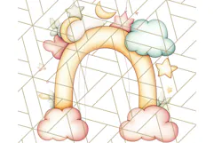 Pastel Plushie Rainbow Clipart PNG, Nursery Baby Animals Png Product Image 5