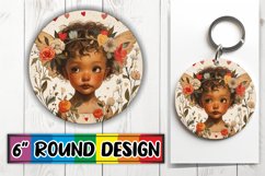 Cupid&#039;s Romantic Whimsy: Sublimation Design Round Product Image 1