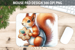 Squirrel Mouse pad Sublimation - Christmas Animal PNG Design Product Image 1