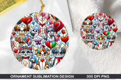 Cat Stained Glass Ornament PNG, Digital Download File Product Image 1
