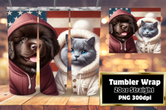 VIVID 20oz Tumbler PNG Template , Dog and cat Product Image 1