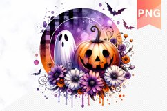 Flowers Halloween Sublimation - Flowers Clipart PNG Design Product Image 1