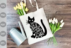 Just A Girl Who Loves Cats SVG Cut Files/ Cat Mom SVG Design Product Image 2