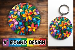PNG Round Design: Tree Stained Glass Design Product Image 1
