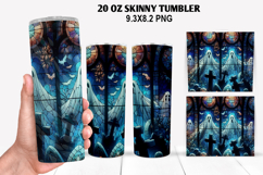 Ghost Skinny Tumbler 20oz Wrap Design, Halloween Tumbler PNG Product Image 1