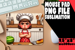 Unique Desk Mat Sublimation PNG, Girl Grumpy Product Image 1