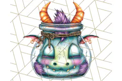 Halloween Monster Clipart PNG, Monsters in Jars, Spooky Png Product Image 5