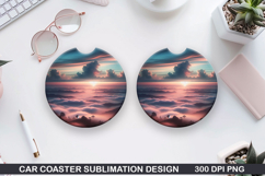 Car Coaster Sublimation| Coaster PNG Design Product Image 1