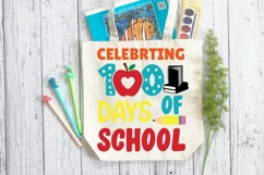Celebrting 100 Days Of School SVG, School SVG Design Product Image 2