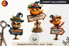 Funny Halloween characters Clipart Spooky graphics Product Image 1
