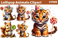 Lollipop Animals Clipart PNG Product Image 1