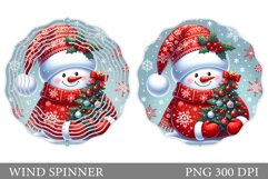 Cute Snowman Wind Spinner. Christmas Wind Spinner Design Product Image 1