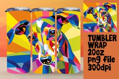 Vibrant Abstract Dog Pattern Tumbler Wrap 20oz Product Image 1