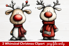 2 Whimsical Christmas Clipart | Cute Holiday PNG Set Product Image 1