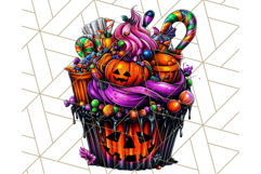 Halloween Cupcake PNG Clipart with Witch Hats and Ghosts Product Image 5