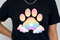 Paw Print Rainbow Bridge Clipart | 14 PNG Pet Memorial Paw Product Image 4