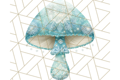Dreamy Patterned Mushroom Clipart PNG, Forest Elements Png Product Image 5