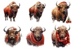 Watercolor Bison Clipart Bundle, Cute Watercolor Bison png Product Image 3