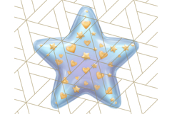 Cute Puffy Star Clipart PNG, 3D Glossy Pastel Stars Clip Art Product Image 5