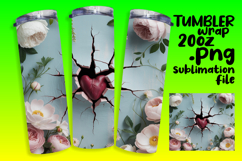 ELEGANT 20oz Sublimation Tumbler Wrap , 3D Heart Product Image 1