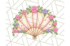 Pink Cottagecore Garden PNG Clipart, Vintage Floral Art Product Image 5