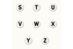 White Bead Alphabet PNG Bundle | Beaded Letter Clipart Product Image 5