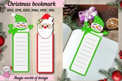 Christmas Bookmark SVG, Santa Claus ,Snowman svg Product Image 1