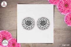 Zinnia Flower Earrings Laser Cut | Jewerly | SVG Product Image 2